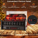 20 Inch Electric Fireplace Heater with Realistic Pinewood Ember Bed-Black