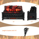 20 Inch Electric Fireplace Heater with Realistic Pinewood Ember Bed-Black by LJGDeals