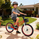 20 Inch Kids Bike Adjustable with Kickstand and Storage Basket for Aged 8+ Years by LJGDeals