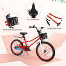 20 Inch Kids Bike Adjustable with Kickstand and Storage Basket for Aged 8+ Years