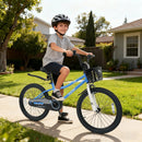 20 Inch Kids Bike Adjustable with Kickstand and Storage Basket for Aged 8+ Years by LJGDeals