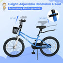 20 Inch Kids Bike Adjustable with Kickstand and Storage Basket for Aged 8+ Years by LJGDeals