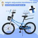 20 Inch Kids Bike Adjustable with Kickstand and Storage Basket for Aged 8+ Years