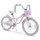 Kids Bike 12-20 Inch with Training Wheels & Basket Purple