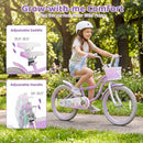 Kids Bike 12-20 Inch with Training Wheels & Basket Purple