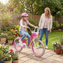 Kids Bike 18-Inch with Training Wheels and Basket Rose Red by LJGDeals