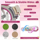 Kids Bike 18-Inch with Training Wheels and Basket Rose Red by LJGDeals