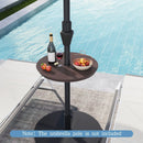20 Inch Outdoor Adjustable Umbrella Table for 2 Sizes Patio Umbrella Pole by LJGDeals