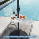 20 Inch Outdoor Adjustable Umbrella Table for 2 Sizes Patio Umbrella Pole by LJGDeals