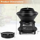 20 Inch Patio Fire Pit Metal Camping Fire Bowl with Pot Holder and Storage Shelf-Black by LJGDeals