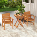 20 Inch Hardwood Patio Folding Table with Slatted Tabletop by DirectDeals