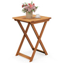 20 Inch Hardwood Patio Folding Table with Slatted Tabletop by DirectDeals