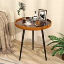 Round Sea Shell End Table with Epoxy Resin Finish by DirectDeals