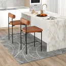 26 Inch Upholstered Bar Stools Set of 2 Counter Height Bar Chairs with Backrest by LJGDeals