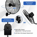 20 Inch Wall Mount Fan with 3 Fan Speeds and Adjustable Tilt Head-Black by LJGDeals