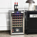 20 Inch Wine Refrigerator for 33 Bottles and Tempered Glass Door-Silver by LJGDeals