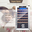20 Inch Wine Refrigerator for 33 Bottles and Tempered Glass Door-Silver by LJGDeals