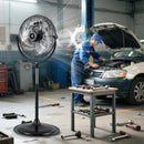 18 Inches High Velocity Pedestal Fan with 3 Speeds and Adjustable Height-Black by DirectDeals