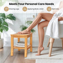 20 Inches Non-slip Shower Bench with Storage Shelf and Curved Top by LJGDeals