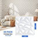 20-Pack 3D Wall Panels with Decorative Diamond Patterns-White by LJGDeals