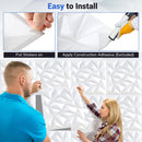 20-Pack 3D Wall Panels with Decorative Diamond Patterns-White