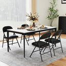 2 Pack Folding Chairs with Metal Frame and PVC Leather for Indoor Outdoor-Black by DirectDeals