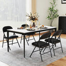 2 Pack Folding Chairs with Metal Frame and PVC Leather for Indoor Outdoor-Black by LJGDeals