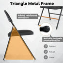 2 Pack Folding Chairs with Metal Frame and PVC Leather for Indoor Outdoor-Black by DirectDeals