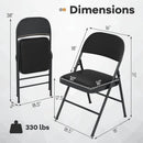 2 Pack Folding Chairs with Metal Frame and PVC Leather for Indoor Outdoor-Black by LJGDeals