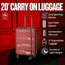 20-inch Red Carry-On Hardcase Roller Luggage