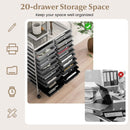 20 Drawers Rolling Storage Cart Studio Organizer-Black & Gray by LJGDeals