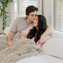 DOUBLE RUCHED FAUX FUR THROW BLANKETS by Saranoni