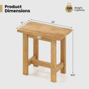 20 inch Teak Shower Bench Waterproof Shower Stool for Shaving Legs by DirectDeals
