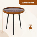 Round Sea Shell End Table with Epoxy Resin Finish by DirectDeals