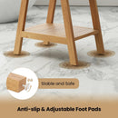 20 Inches Teak Wood Shower Bench with Storage Shelf and Adjustable Foot Pads by LJGDeals