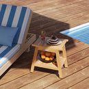 20 Inches Teak Wood Shower Bench with Storage Shelf and Adjustable Foot Pads by LJGDeals