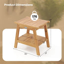 20 Inches Teak Wood Shower Bench with Storage Shelf and Adjustable Foot Pads by LJGDeals