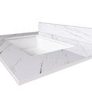 Bianco Carrara Venato Marble Vanity Top With Pre Drilled Faucet Hole And Undermount Sink by HouseOfZazla