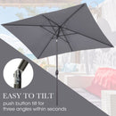 Rectangular Patio Umbrella With Crank Tilt, Polyester UV-Resistant Canopy