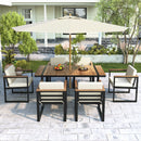 7 Pieces Outdoor Dining Set Patio Dining Table And Chair Set With And Removable Cushions For Patio by Unique Piece Furniture