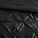 7 Piece Tufted Comforter Set Black Queen