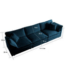 2-Piece Upholstered Sectional Sofa Set in Blue Chenille by HouseOfZazla