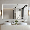 Wall Mounted LED Lighting Mirror With 3 Color Lighting, Dimming, Waterproof, Anti Fog, Touch Switch - Silver by HouseOfZazla