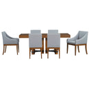 Topmax - 7 Piece Rustic Extendable Dining Table Set With Removable Leaf, 2 Arm Chairs And 4 Armless Chairs by HouseOfZazla