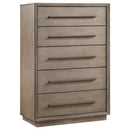 Prescott - 5 Drawer Bedroom Chest With Mitered Trim - Taupe by HouseOfZazla