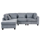 5 Pieces L shaped Sofa with Removable Ottomans and comfortable waist pillows