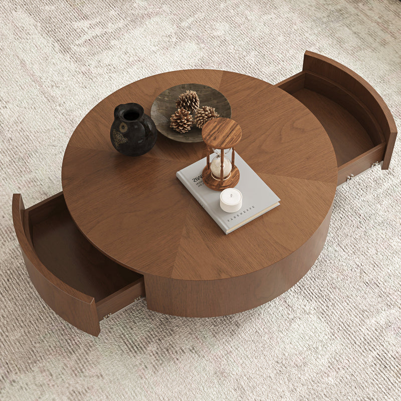 35.43 Inch Drum Shaped Round Coffee Table, photo 6 of 10