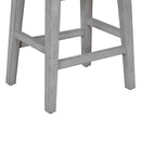 4-piece Dining Bar Table Set with 3 Upholstered Stools, Multifunctional Dining Table with 3 Drawers (Gray)