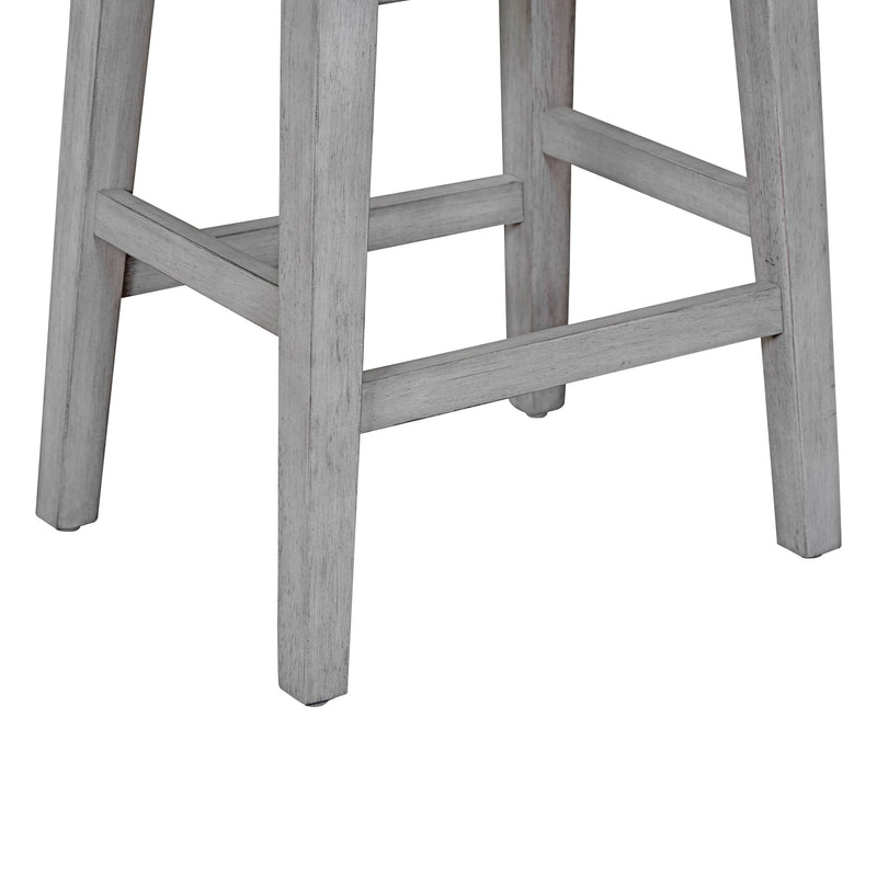 4-piece Dining Bar Table Set with 3 Upholstered Stools, Multifunctional Dining Table with 3 Drawers (Gray)