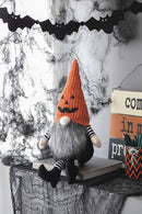 Sitting Gnome With Knit Hat, For Halloween Decor - Black / Orange / White by Unique Piece Furniture